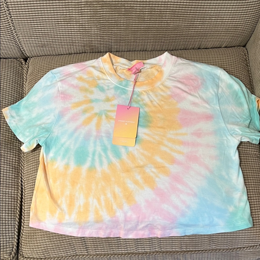 Stoney Clover Lane Tie-Dye Short Sleeve Tee - Pastel Rainbow